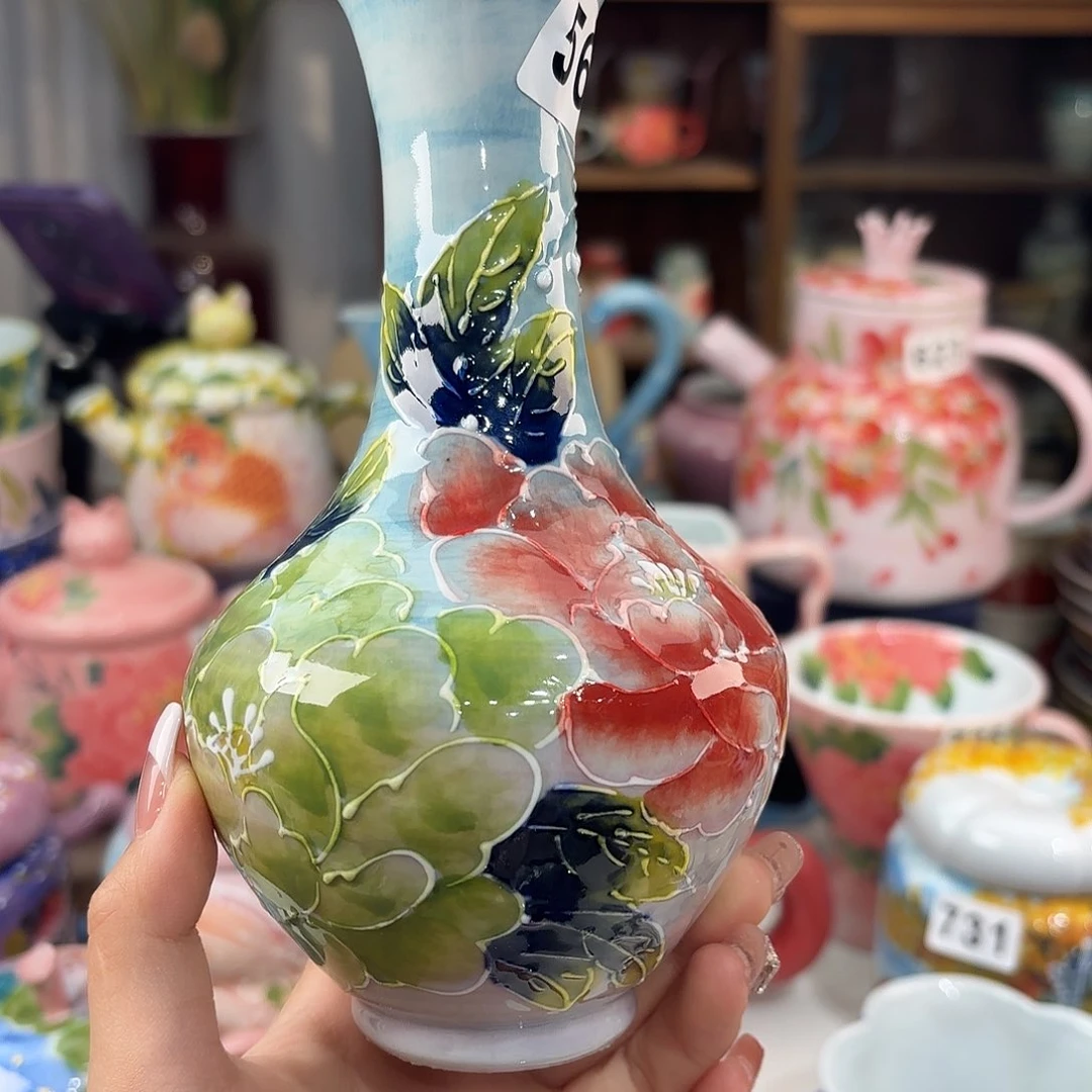 瓷片景德镇手绘高温釉下彩陶瓷茶具