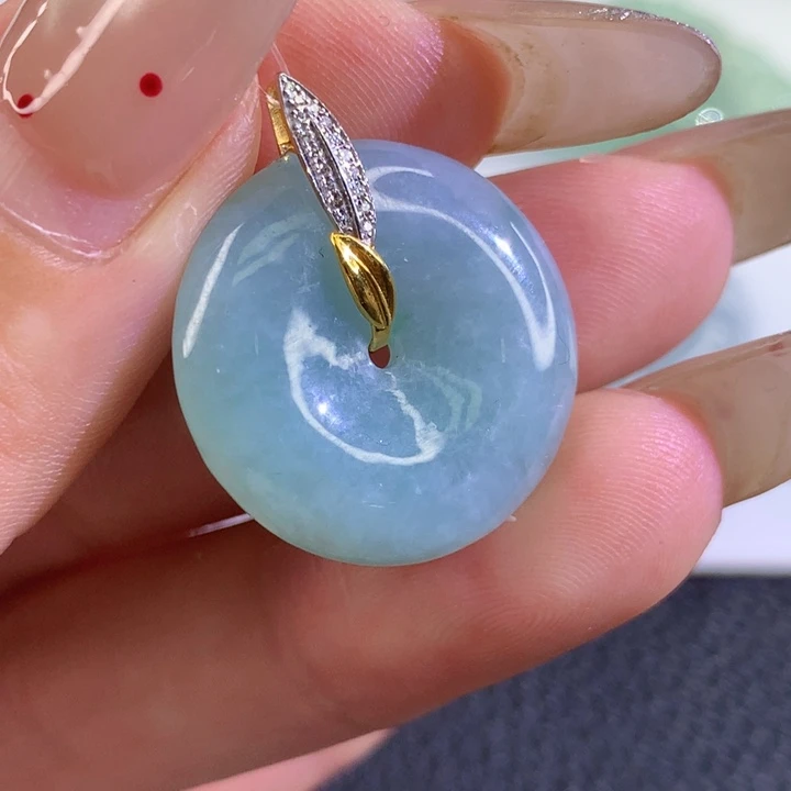 定制翡翠18K金镶嵌翡翠