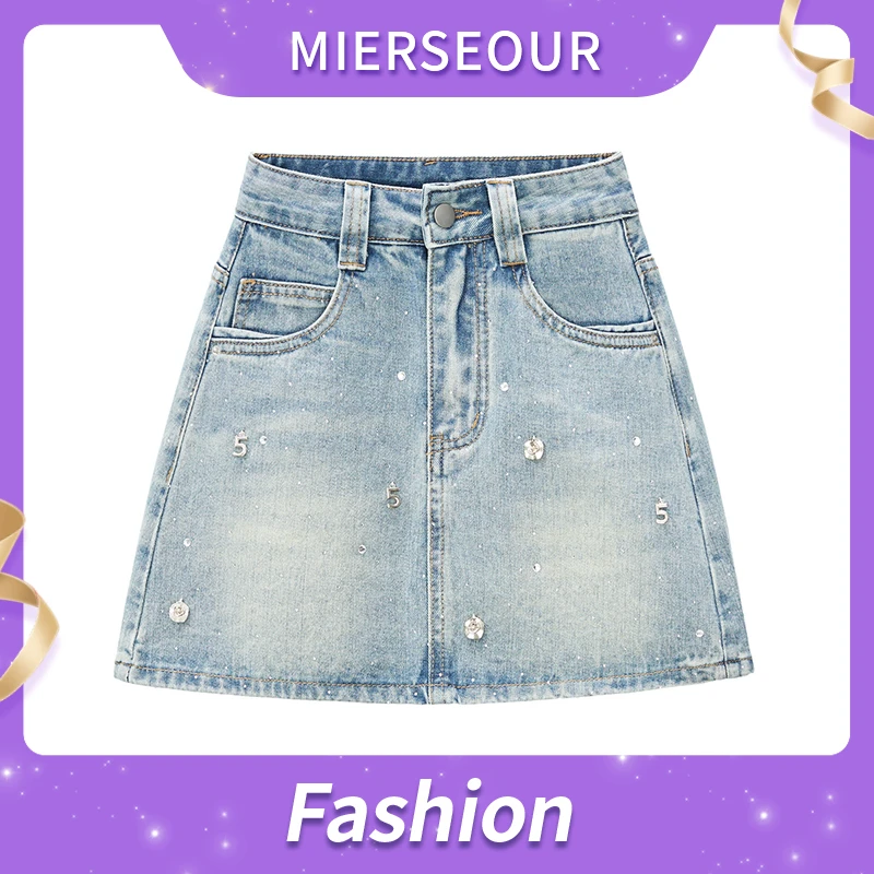 2025年夏季薄款牛仔短裙女休闲显瘦A字高腰显瘦半身裙有内衬1668