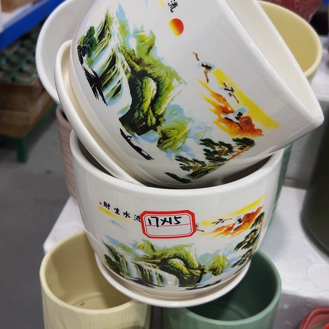 外贸尾单陶瓷花盆凑10米包邮