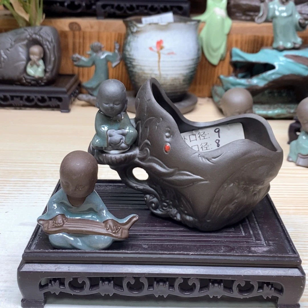 紫砂花盆陶瓷艺术花盆陶瓷