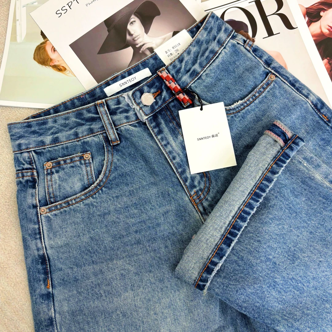 SU 【518】代83 愫ZL MWMA 森调系列无弹阔腿设计款直筒牛仔裤~