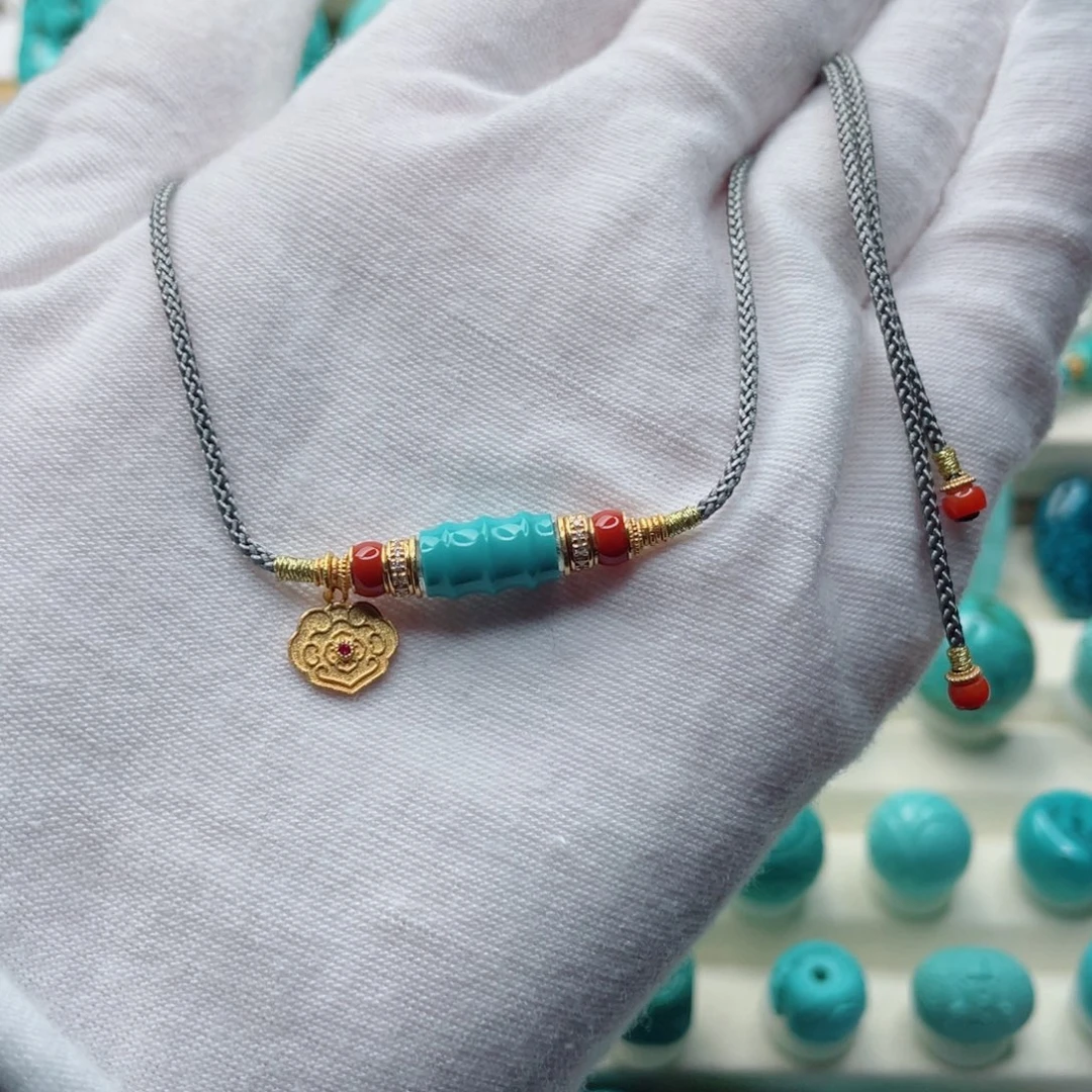 绿松石银S925镀金镶嵌珠宝奇石