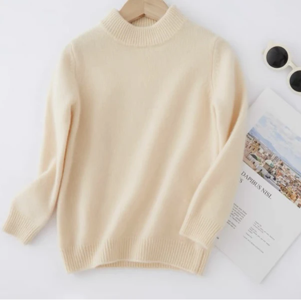 8816高领半高领毛衣加厚保暖纯色圆领韩版