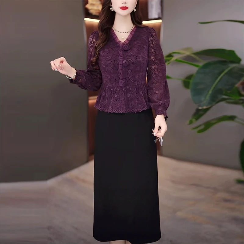 早秋韩版气质减龄修身显瘦大气洋气上档次遮肚子妈妈女装连衣裙--