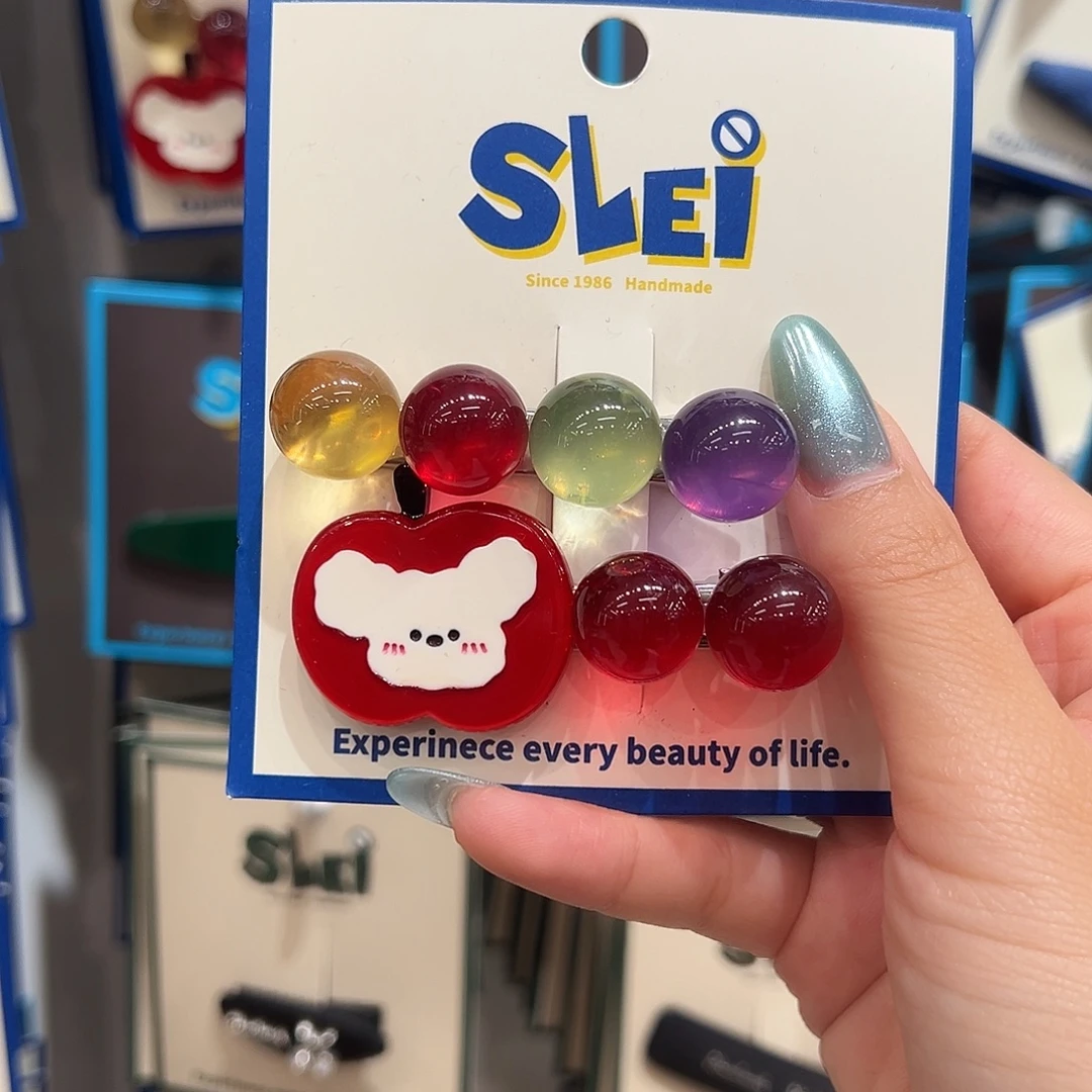 无非金属彩色球球苹果狗鸭夹