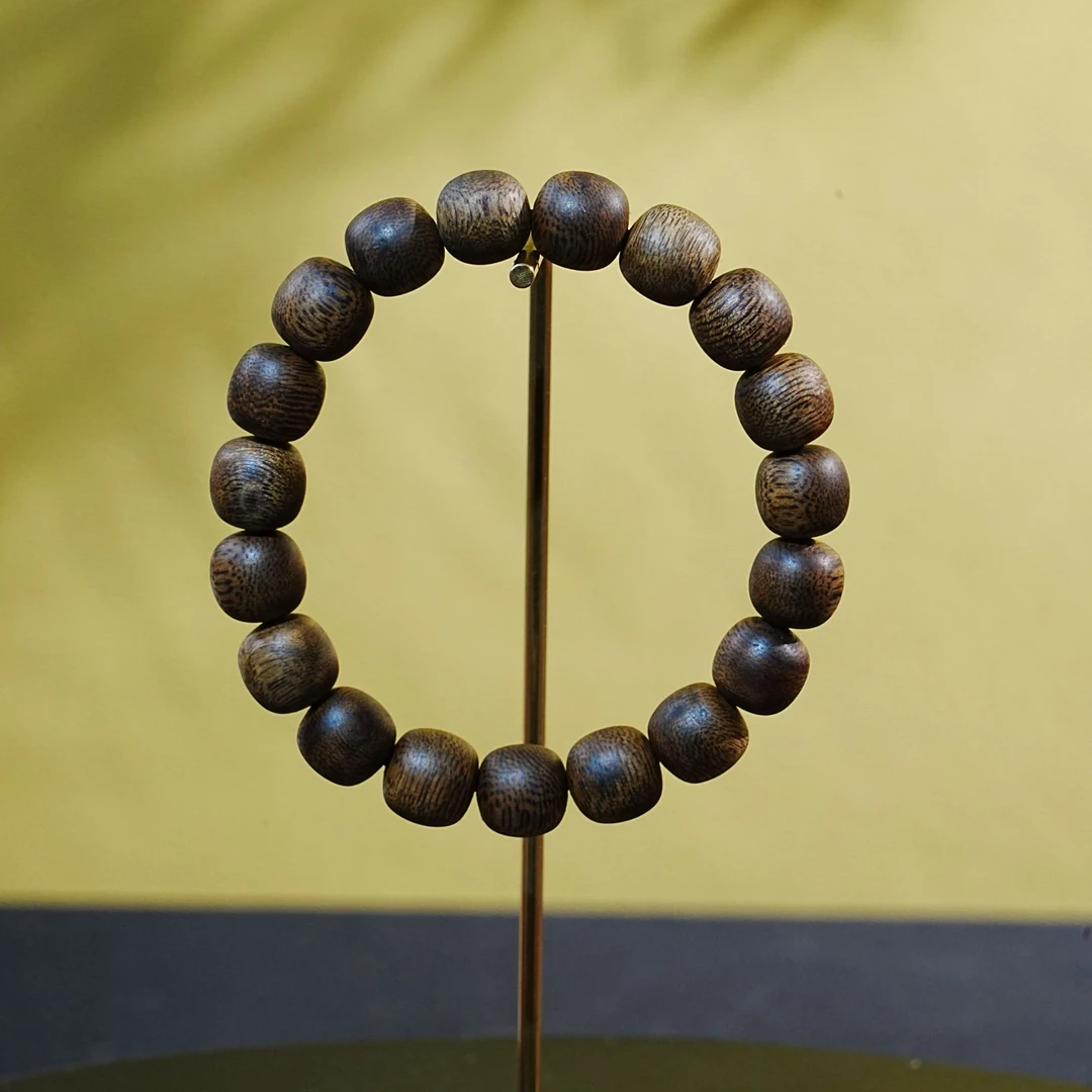 老挝树心油软丝老料沉香桶珠手串1.17x1.13cm 10.49g 250917062 A