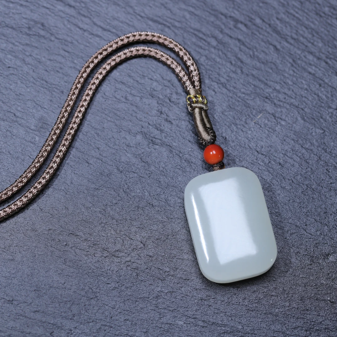 【汪氏精品】和田玉高冰无事牌 2774-G8 多样性发其一