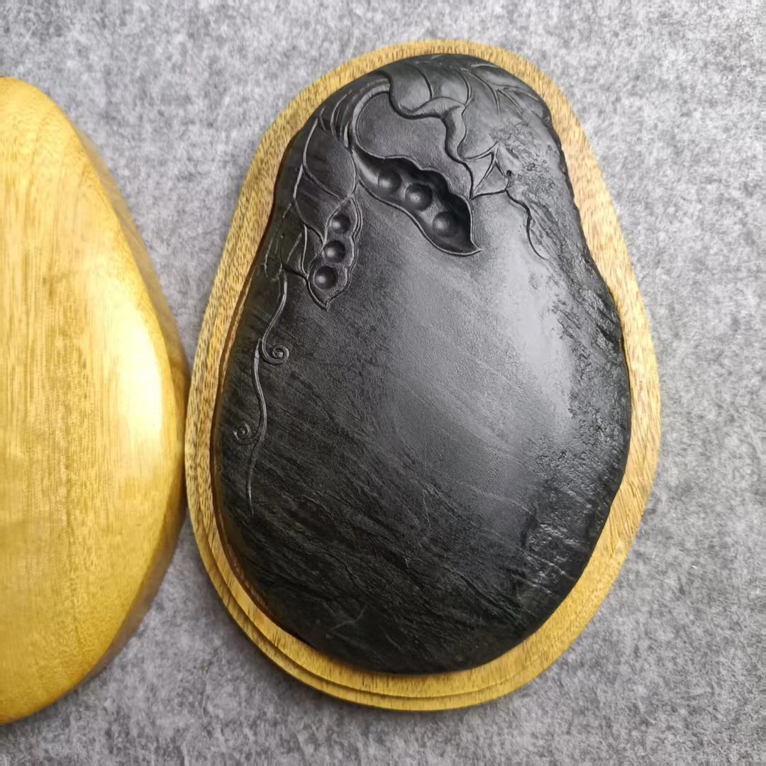 老坑天然歙砚文房四宝笔墨纸砚刷丝罗纹籽料非遗手工石雕技艺砚台