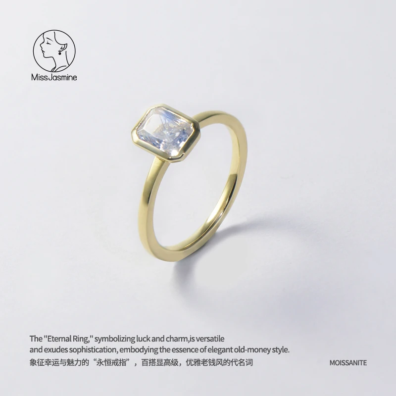 925银戒指 【甜酷双子】原创设计 1克拉莫桑戒指925银不掉色