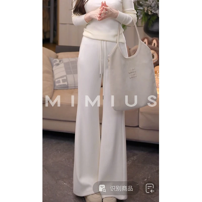 【mimius】七七 LULU喇叭裤2.0 加绒加厚休闲通勤长裤 G11165