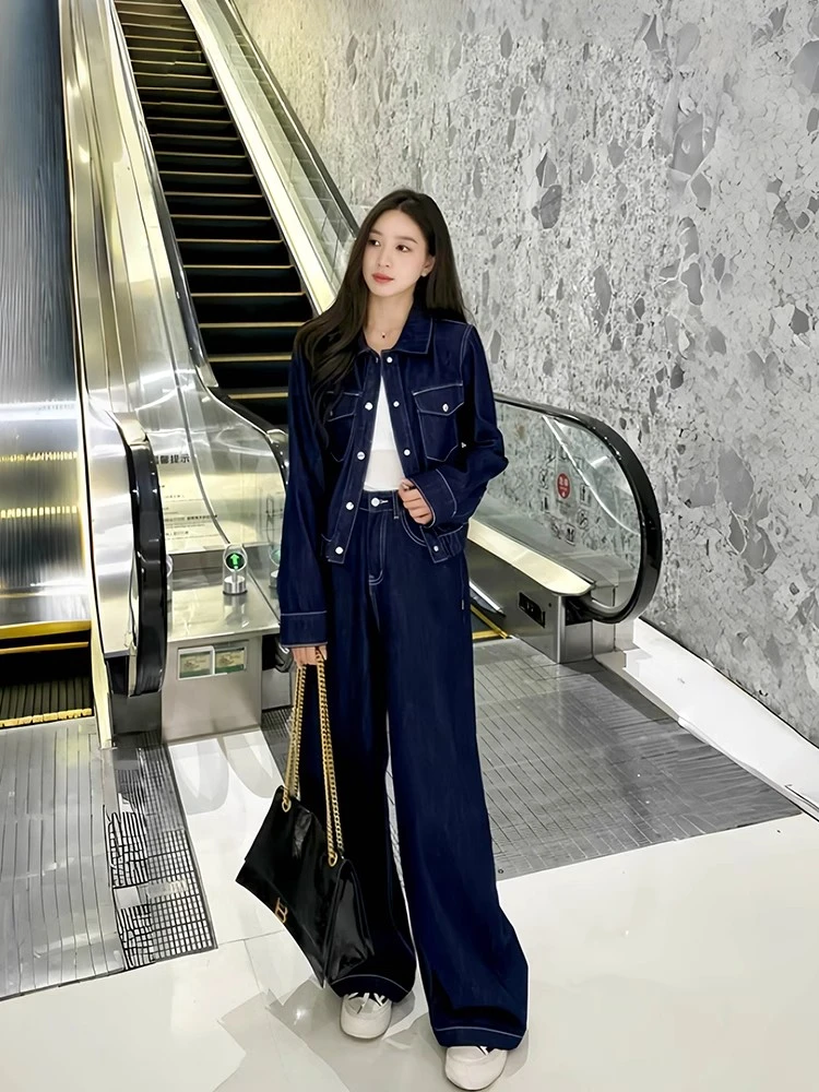 高级感港风复古牛仔外套 春秋新款ins风时尚短款夹克 超百搭爆款