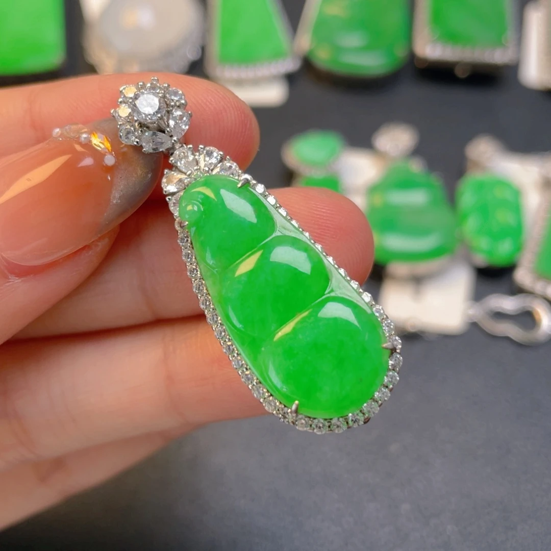 翡翠银S925镶嵌颈饰