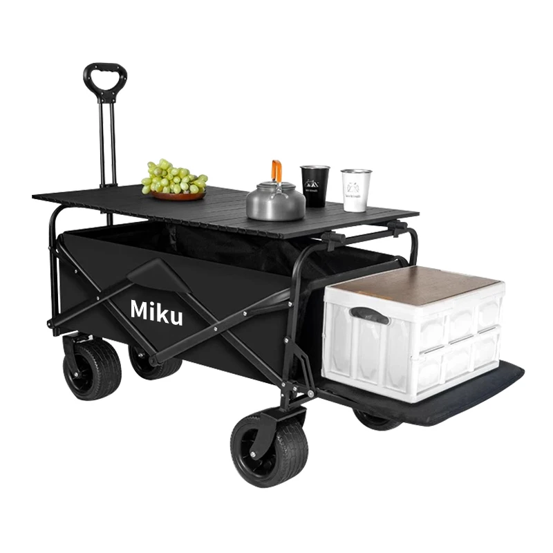 露营车户外可折叠推车超大营地车野餐车拖车野营手拉杆摆摊小推车