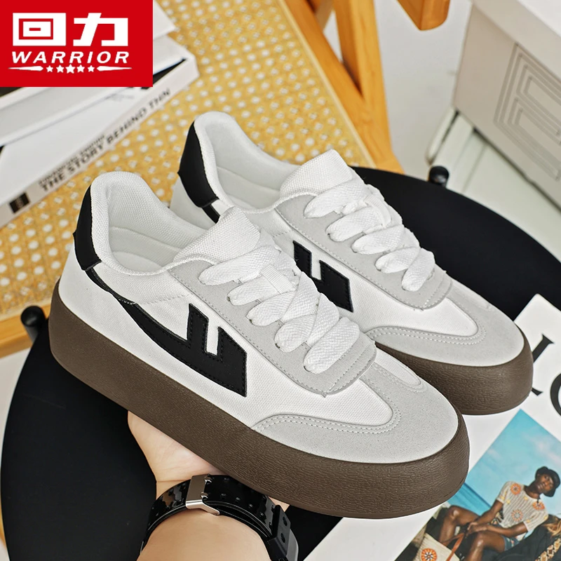 回力白色鞋子女款2025新款女鞋休闲板鞋情侣百搭德训鞋厚底帆布鞋