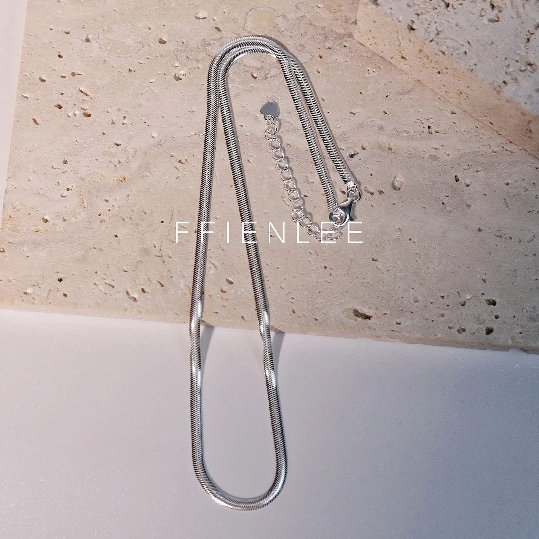 链子925银 <缠绕之心>经典简约高级蛇骨项链欧美百搭叠戴纯银颈链