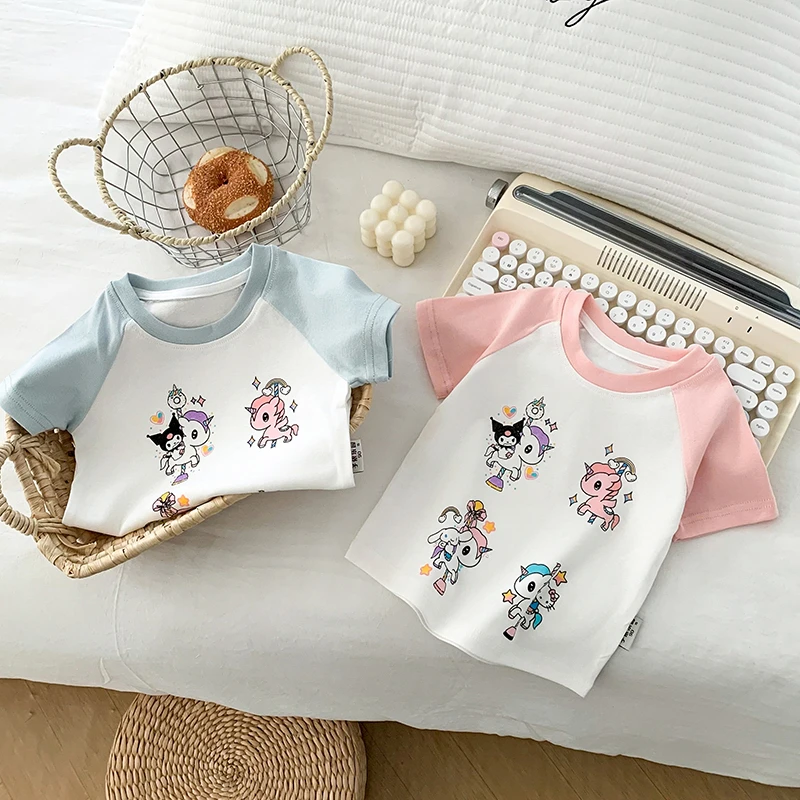 男女童纯棉卡通短袖