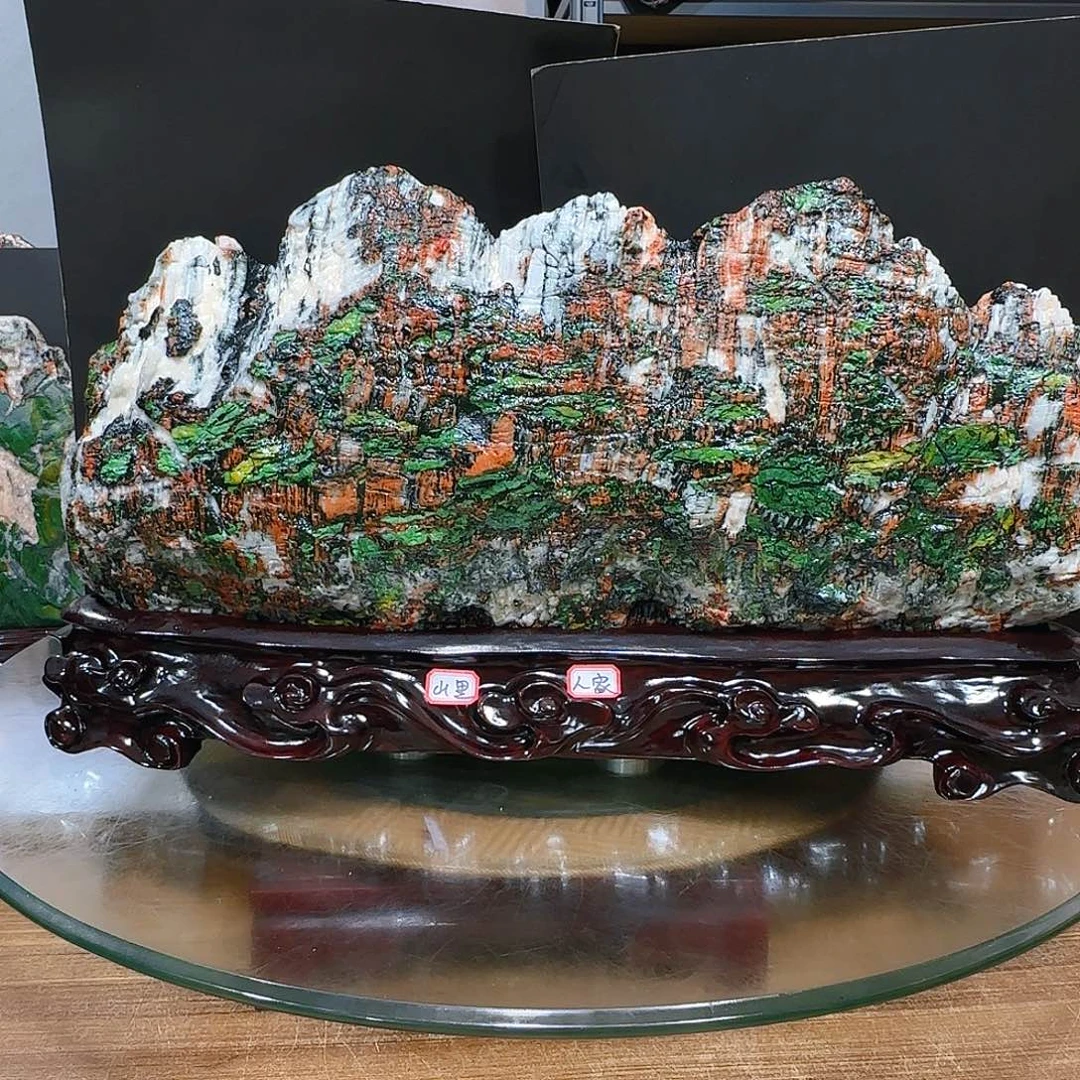 感***你青海七彩石石头摆件