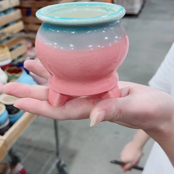 有孔，凑10元包邮陶瓷花盆发货！