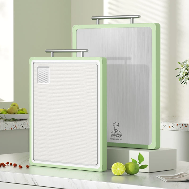 【源头厂家】不锈钢双面菜板提手款防滑防霉切水果切菜砧板切菜板