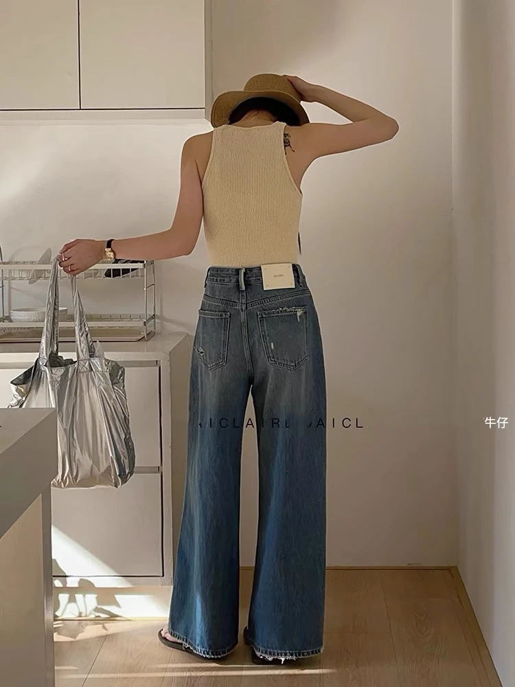 今年拖甩裤王！慵懒休闲随性风！大牌挺括版超宽松牛仔阔腿裤