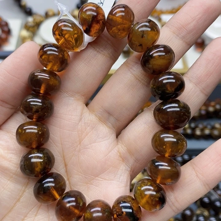 琥珀手链未镶嵌黑*话琥珀13