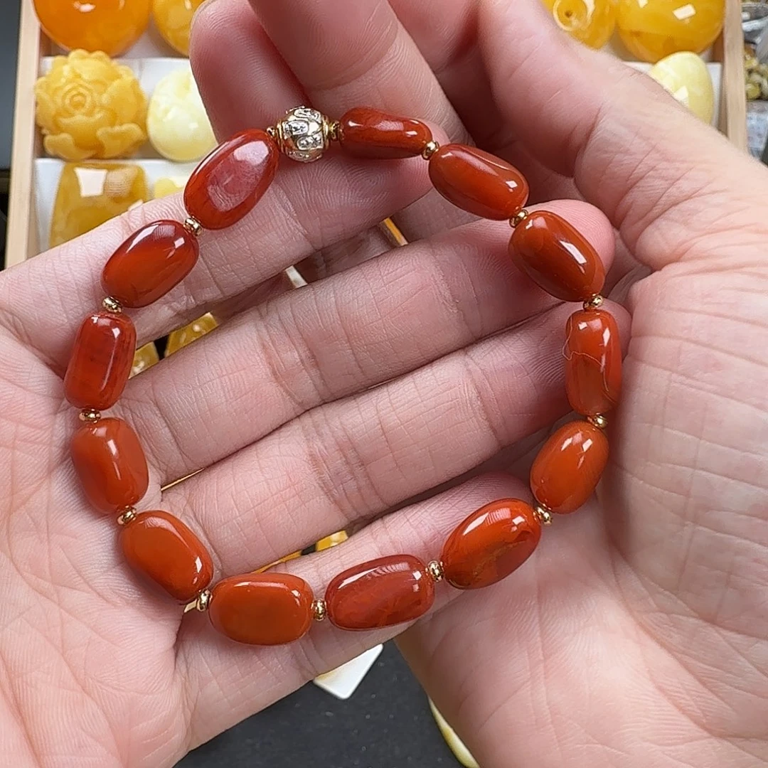 手链未镶嵌南红玛瑙白*南红