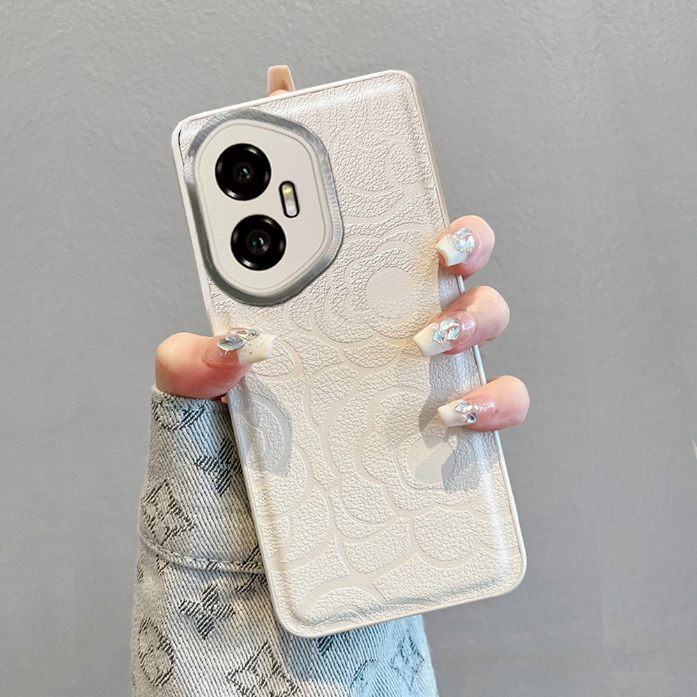 适用华为荣耀300手机壳300pro新款简约高级感皮纹ins全包防摔女款