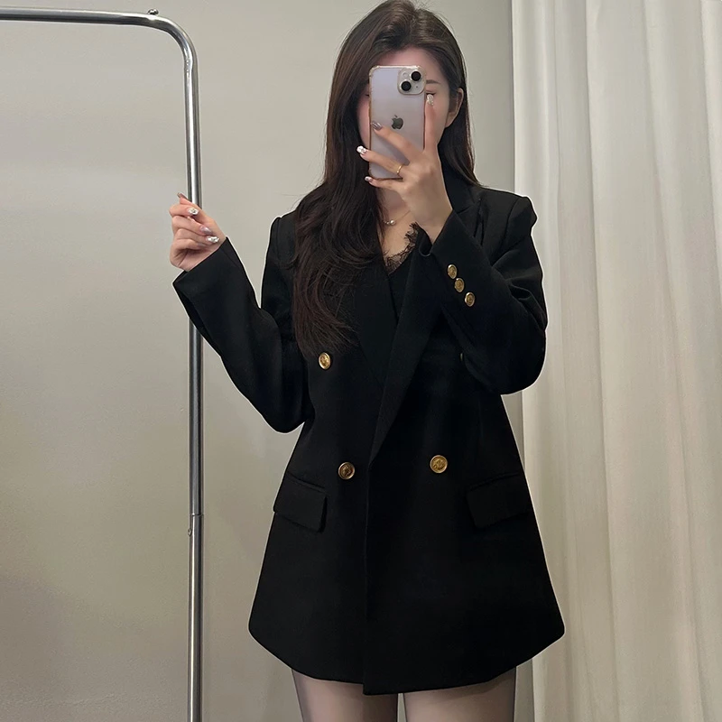 2025金色扣子流行时尚休闲显瘦西装外套女小西服NANLIYING/南俪影