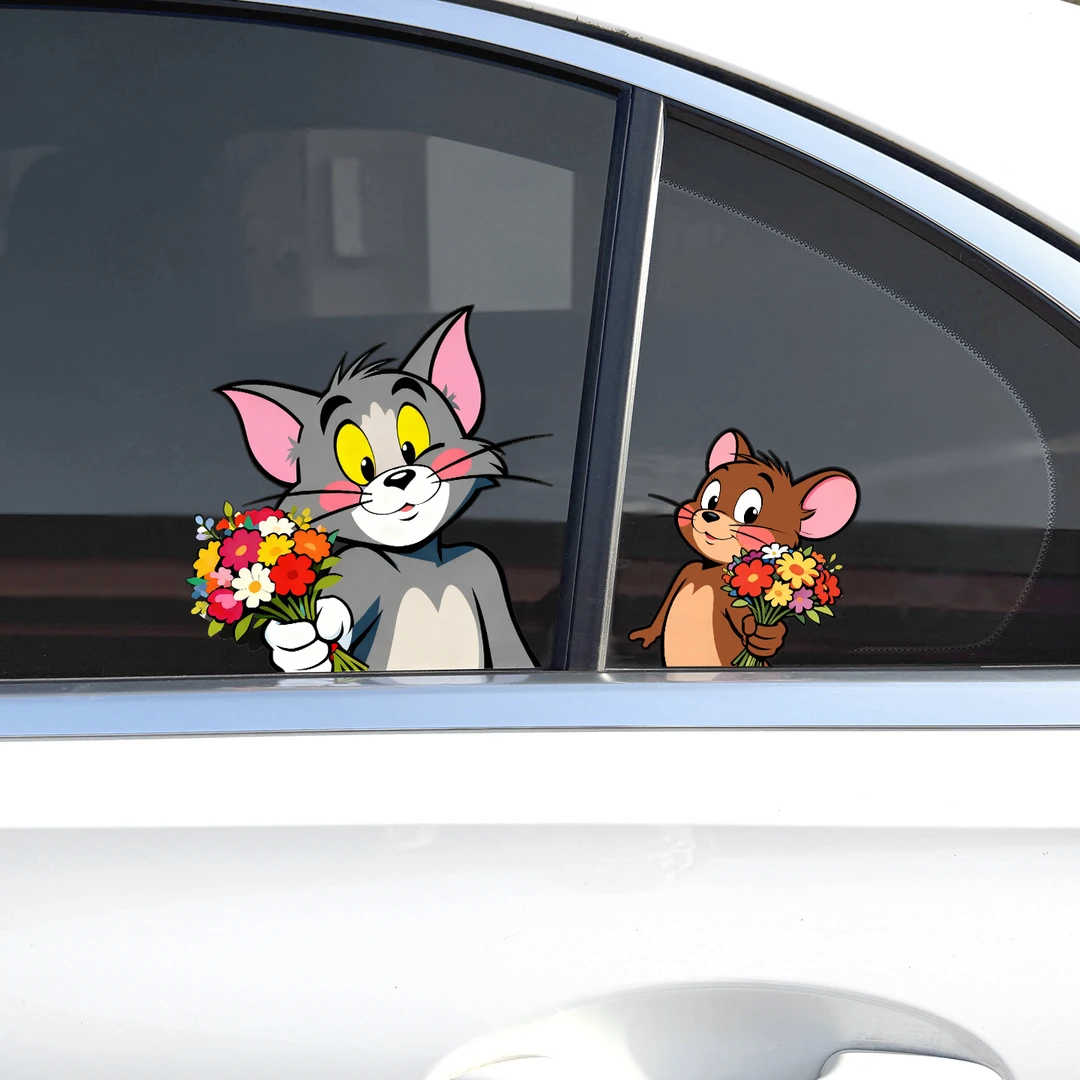 【猫和老鼠车贴】车身车窗玻璃装饰贴纸卡通可爱摩托车电车贴纸