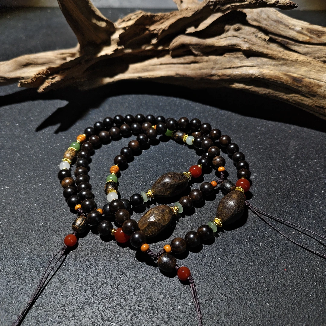 【黑胖珠宝】H0963沉香手机链多样性发其一