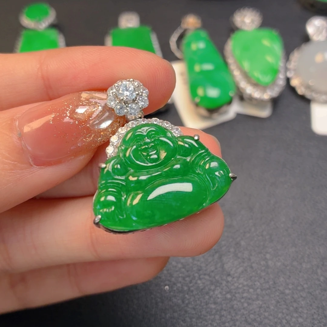 翡翠银S925镶嵌颈饰