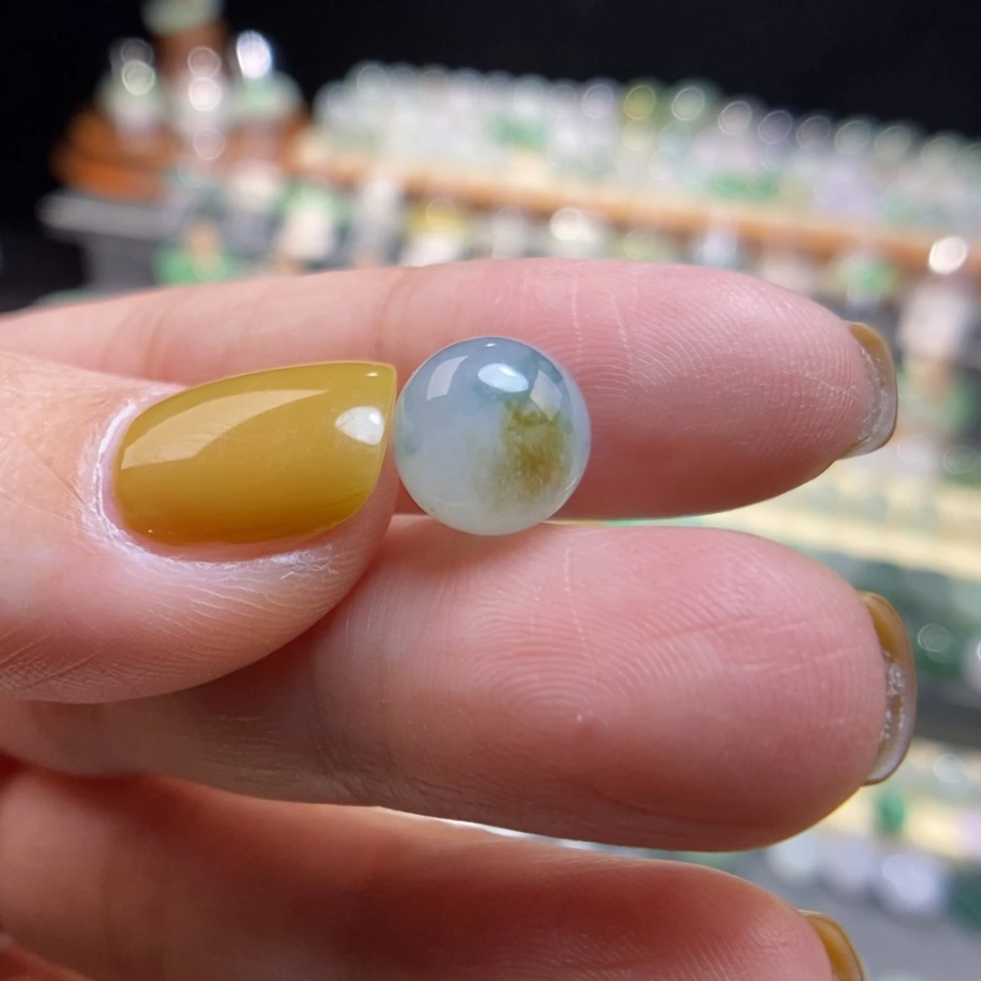 翡翠未镶嵌颈饰9.7双色珠