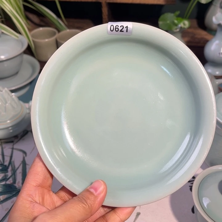 瓷瓷片0621盘子壶承15口 ，青鸾汝瓷原矿釉