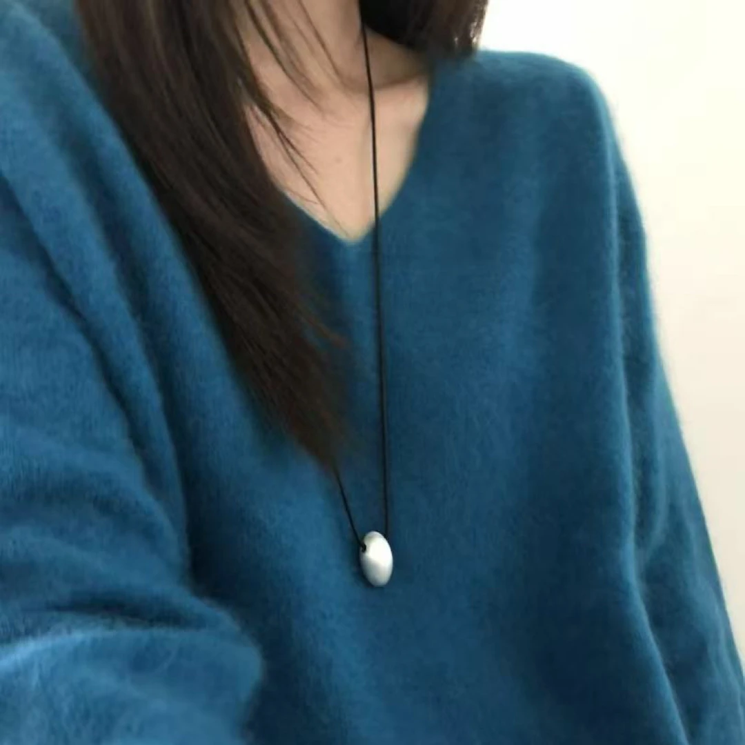 C/m3789（5羊绒+95羊毛）韩系简约无缝一体v领羊绒毛衣 9-15