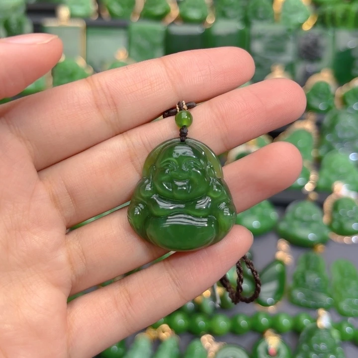 颈饰未镶嵌和田玉（碧玉）特价30冰绿猫，介意勿拍！