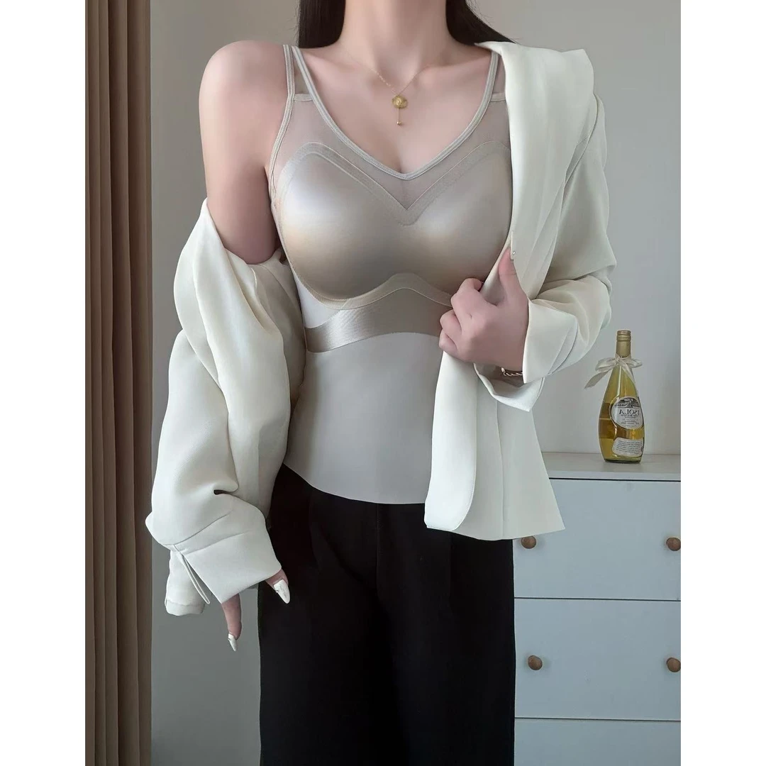 9003款-YY轻奢缎面修身美背打底女士一体式免穿内衣