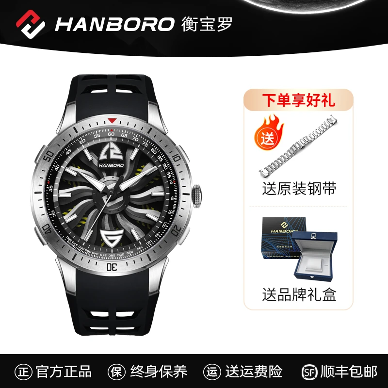 【星际腕表】HANBORO衡宝罗风之子系列时来运转男士全自动机械手表
