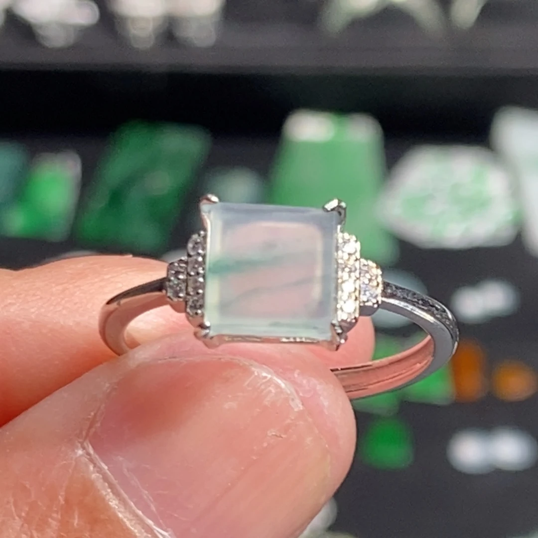 翡翠银S925镶嵌耳饰