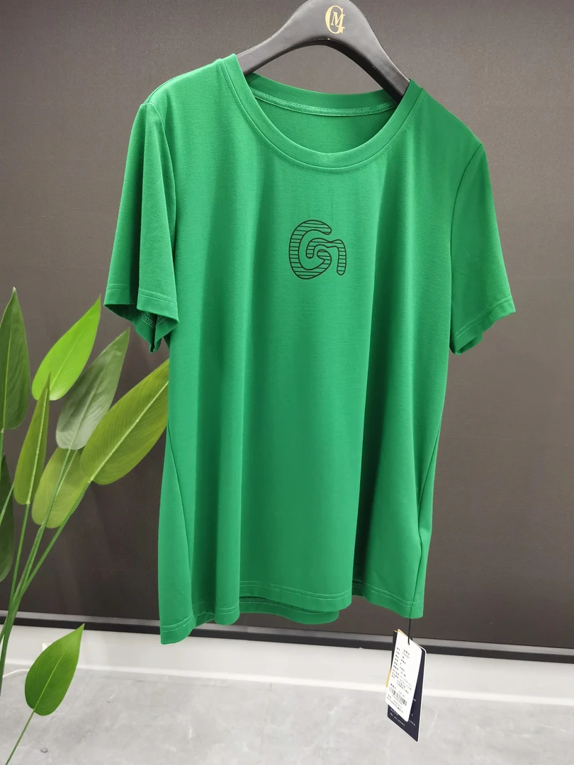 谷马常规款短款短袖T恤纯色宽松高街店铺穿搭男装2057