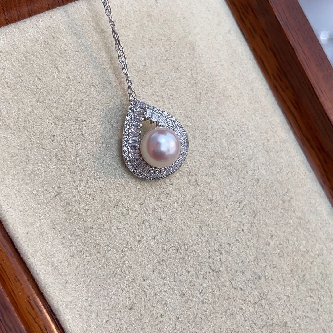 海水珍珠银S925镶嵌吊坠(赠链)