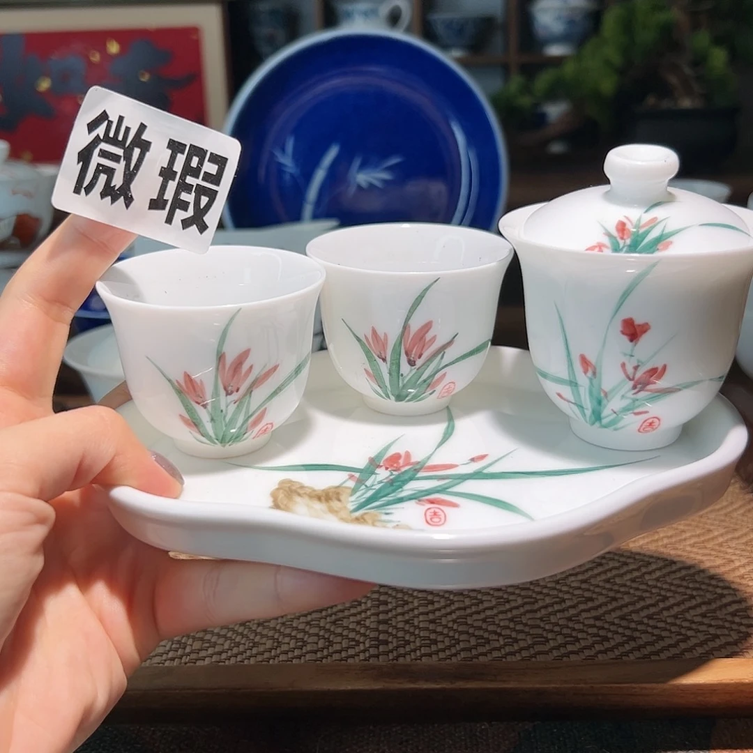 【闪购商品】微瑕 手绘 盖碗