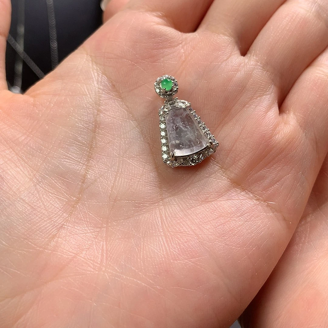 翡翠银S925镶嵌颈饰?*籽1111111