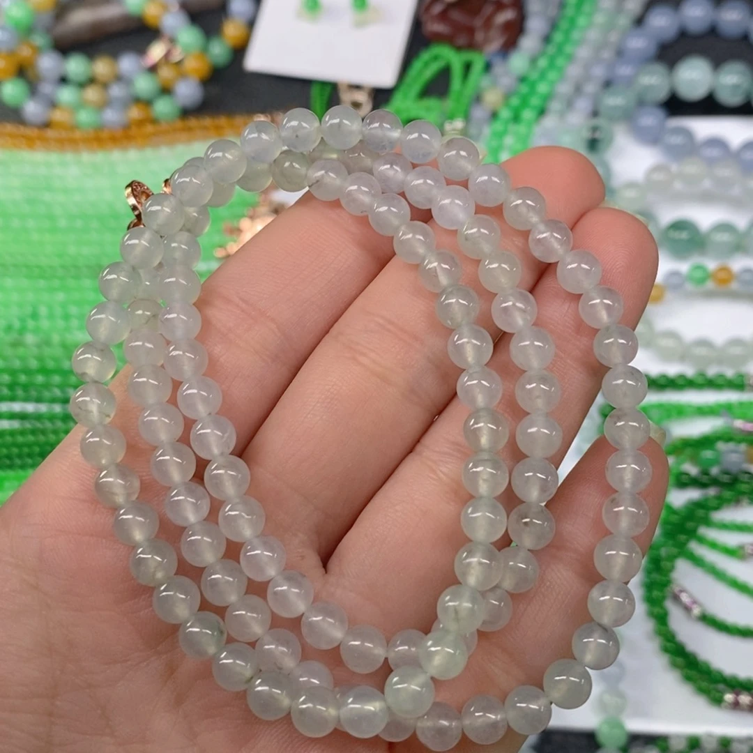 颈饰未镶嵌翡翠缅甸天然翡翠冰种项链6