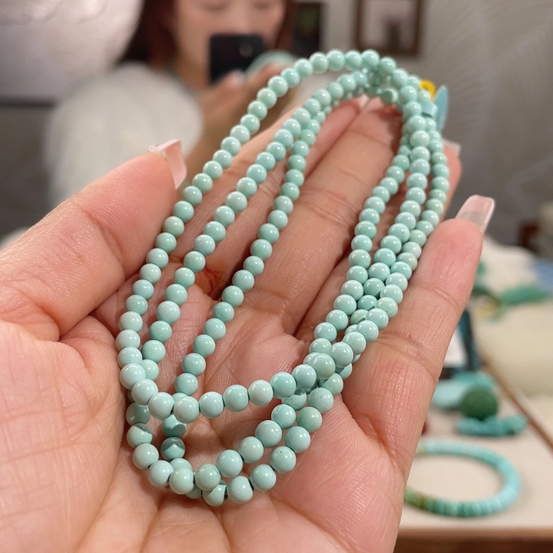 绿松石未镶嵌果绿108卡4