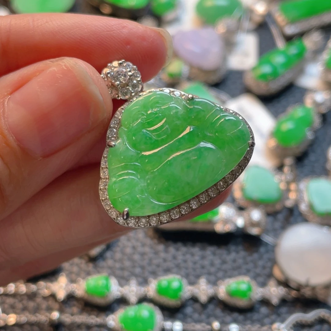 翡翠银S925镶嵌颈饰