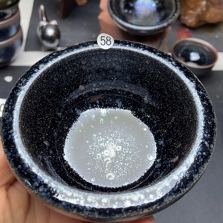 茶盏非遗传承高铁胎柴烧幽蓝水母58