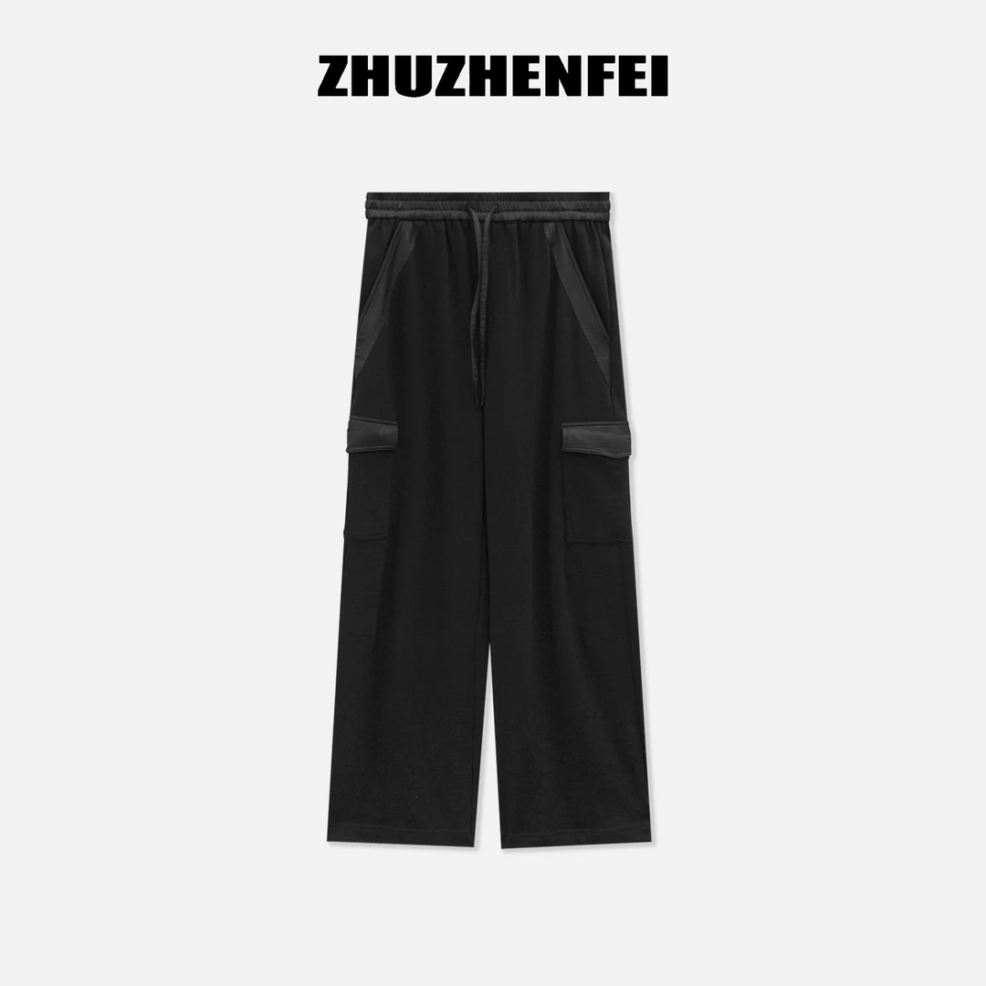 ZHUZHENFEI【勇者无畏】宽松舒适抽绳口袋休闲直筒工装裤Z353064