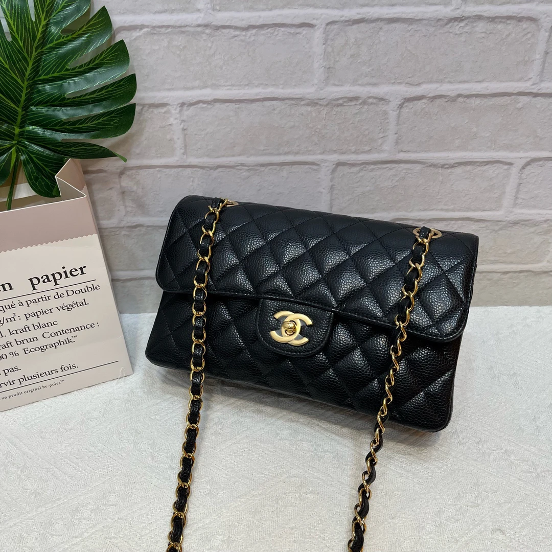 未使用 Chanel/香奈儿 /cf黑金荔枝纹/小号/斜挎包/25年芯片款