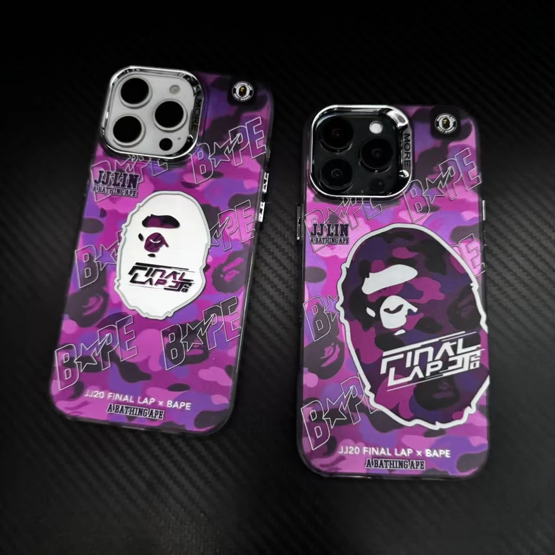 俊杰联名Bape猿人iPhone16promax手机壳15适用苹果14/13/12潮帅